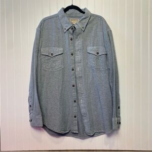 Duluth Trading Co Men's Long Sleeve Shirt Gray Button Down Cotton Collar Outdoor